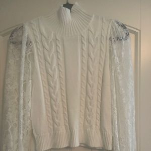 Pink Lily White Sweater